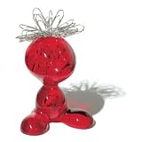 Curly Paperclip Holder - Red