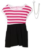 Fang Girls 2-6x Striped Tunic With Pockets And Heart Necklace