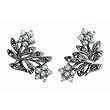 Silver Floral Natural Seed Pearl Earrings - Dahlia Vintage Collection