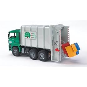 MAN Garbage Truck rear loading green by Bruder Toys