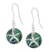 Sterling Silver Abalone Disc and Starfish French Wire Earrings