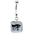 Handcrafted Silver Egyptian Eye Dichroic Belly Ring