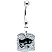 Handcrafted Silver Egyptian Eye Dichroic Belly Ring