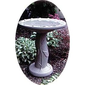 Akro Mils 93628BKGRAN Flower Design Birdbath, Black Granite from Birdbaths