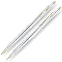 Cross Classic Century Medalist Ball-Point Pen and .05mm Pencil Set In Polished Chrome with 23 Karat Gold Plated Appointments
