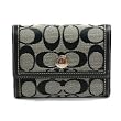 Coach Signature Hamptons Compact Wallet 42984 Black White