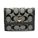Coach Signature Hamptons Compact Wallet 42984 Black White
