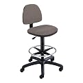 Precision Extended Height Swivel Stool with Footrest- Gray