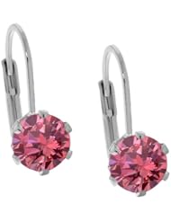 1.80 Ct Round Pink Diamond 925 Sterling Silver Earrings