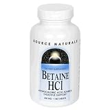 Source Naturals Betaine HCl, Hydrochloric Acid Source, 650 mg, Tablets, 180 tablets (Pack of 2)
