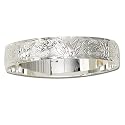 B245--Silver Hawaiian Hand Carved Sea Turtle Design Bangle