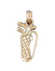 Dazzlers Solid 14k Gold Golf Club Bag Charm Pendant Available in three colors from jewelsberry (weights: 1.0 grams only)