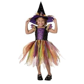 CHILD Beautiful Little Child Glitter Witch Costume (please see sizing notes)