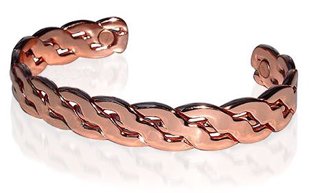 Magnetic Copper Mens Wide Cuff Bracelet 7.5 “