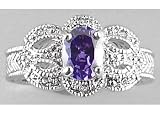 Bay Studio Amethyst Cut Out Ring SILVERTONE 6 Ring