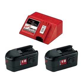 Click here to buy Milwaukee 48-11-2230-C (2) 18V 2.4Ah NiCd Batteries w Charger by Milwaukee.