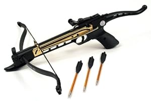 80 Lbs Self-cocking Crossbow Pistol Cross Bow 15 Arrows
