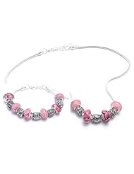 Live, Love, Laugh Charm Bracelet and Necklace Gift Set Girls Pandora Style Gift Boxed