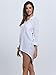 Persun Women White Pointed Collar Dip Back Semi-sheer Boyfriend Shirt