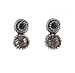 Earrings - E401 - Round Crown Crystal - Post Earring Style ~ Jet and Black Diamond (Black and Gray)