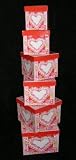 Lacey Hearts Valentine's Day Themed Stackable Decorative Boxes