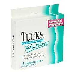 Tucks Take-Alongs Medicated Witch Hazel Hemorrhoidal Towelettes, 12-Count Boxes (Pack of 6)