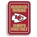 Kansas City Chiefs Plastic Reserved Parking Sign 