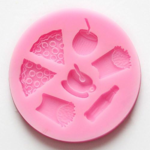 Cola Drink Pie Fries Fondant Sugarcraft Chocolate Silicone Baking Mold DIA 2.9"