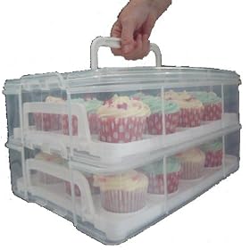 TWO TIER CUPCAKE CARRIER SENT 24 HOUR ROYAL MAIL TRACKED SERVICE AS STANDARD