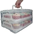 TWO TIER CUPCAKE CARRIER SENT 24 HOUR ROYAL MAIL TRACKED SERVICE AS STANDARD