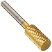 PFERD Cylindrical Carbide Bur, TiN Finish, Double Cut, Plain End
