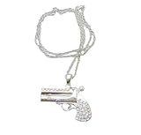 Hh036 Simulated Cubic Zircon Diamond Gun Necklace
