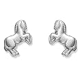 Schmuck-Pur 925/- Silber Motiv-Ohrstecker "Pferd" seidenmatt