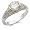 Two Toned Solitaire with Pave CZ Engagement Ring