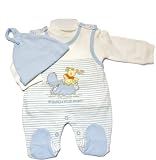 Baby Grow Boys Sleeveless Sleepsuit, T-Shirt & Hat Set, Bear Design Allergy Free (Blue) (3-6 months) (Blue)
