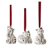 Gorham Cat Ornaments, Set of 3