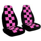 2 black seat covers with black and hot pink checkers, for a 2004 VW Beetle. Please do... by Designcovers