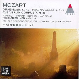 CD-Charts  Music : Mozart: Grabmusik, Regina Coeli, Ave Verum Corpus / Hampson, McNair, Bonney, Margiono, Prégardien, von Magnus; Harnoncourt