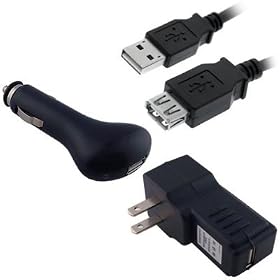 Creative Labs Vado HD 720p Pocket Video Camcorder 6 Feet USB Extention Cable, Car Charger, Travel Charger