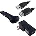 Creative Labs Vado HD 720p Pocket Video Camcorder 6 Feet USB Extention Cable, Car Charger, Travel Charger
