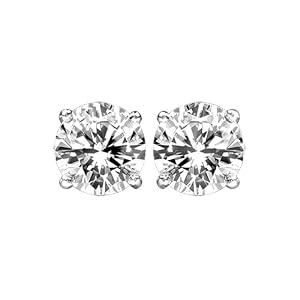 0.25 (1/4) cttw Diamond Stud Earrings - 14kt White Gold LIFETIME WARRANTY