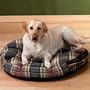 Wag Bag 35in. Round Fleece/Plaid Tufted Dog Bed
