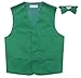 BOY'S Dress Vest & BOW Tie Solid EMERALD GREEN Color BowTie Set