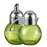 Stoha Design 001600 Milch und Zucker - Set 200 ml Kugel Glas transparent gr&uuml;n - ABS Kunststoff silber