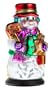 Thomas Pacconi Hand-Painted Glass 14-Inch Snowman Figurine With Wood Base