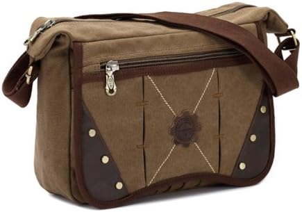 Kaukko Men's Messenger Bag Rivet Fashion Canvas Shoulder Bags Green