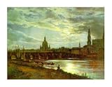 Blick Auf Dresden Art Poster Print by Johan Christian Clausen Dahl, 40x28
