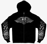 Hot Leathers Black Large Bad Scratch Zip Hoodie