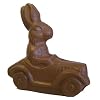 Chocolate Easter Bunny in a Car, solid chocolate 14 oz, Dark Chocolate