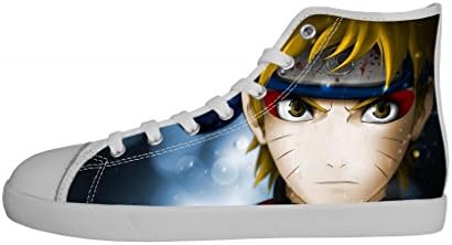 Girl's Fashion Sneakers Casual Cartoon NARUTO Hokage White Low Top Canvas Shoes